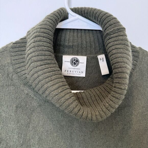 Peruvian Connection Green Wool Turtleneck Sweater Women’s Size XS - Picture 3 of 6